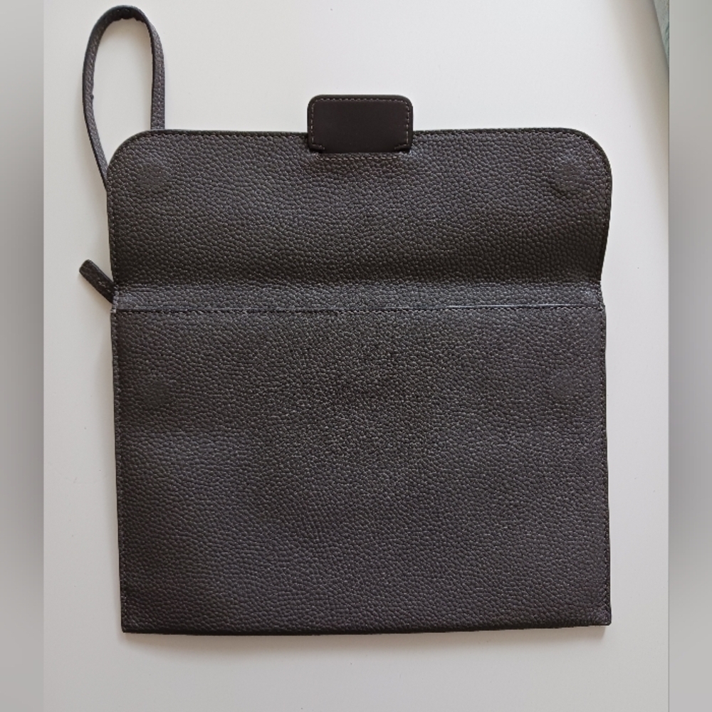 TUMI gray leather wristlet 11" x 7.5" - Picture 6 of 10